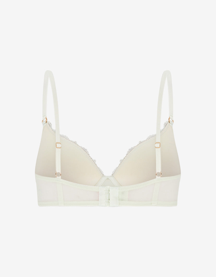 Embroidered Satin Bridal Plunge Bra