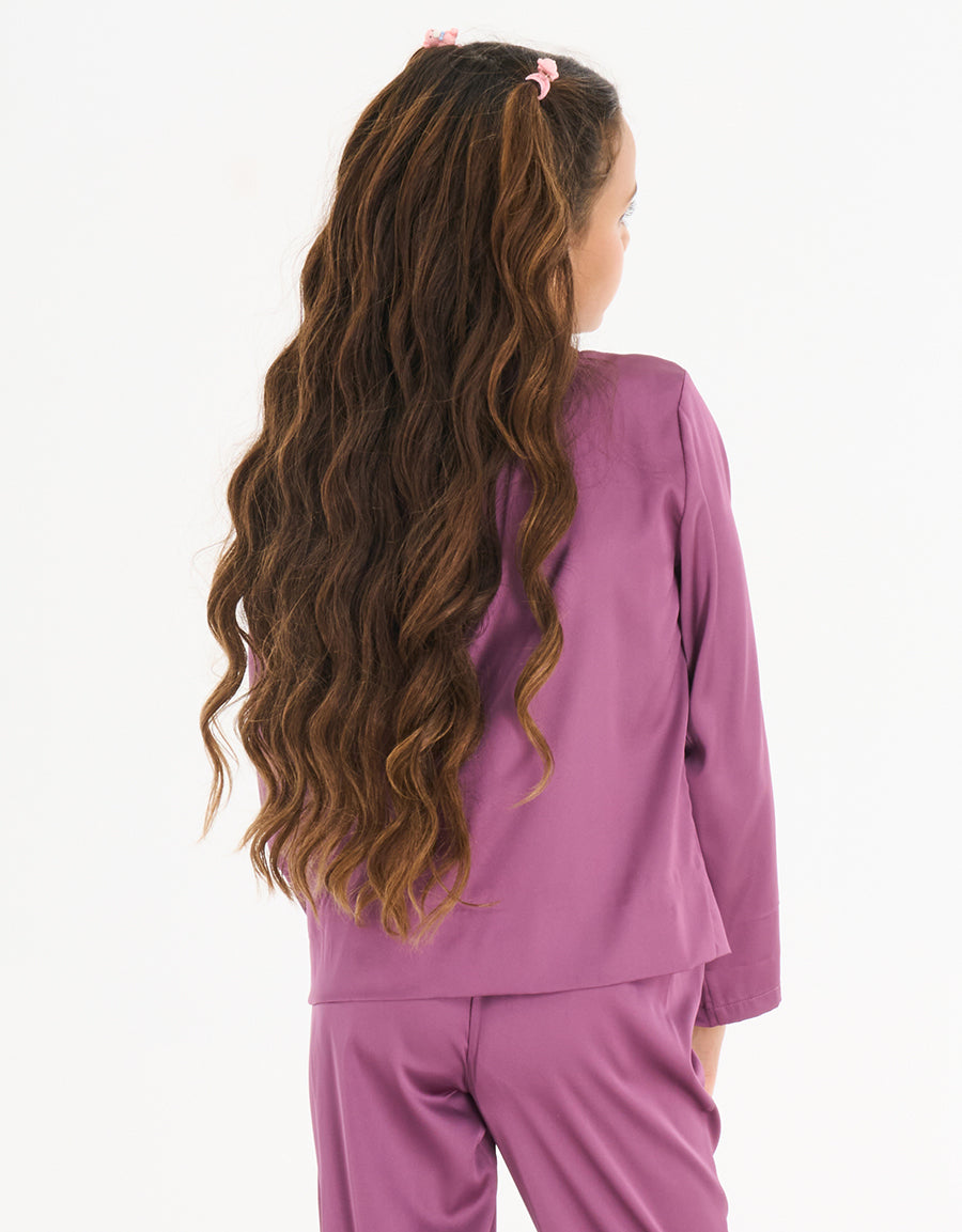 Long Sleeve Satin Pajama Set