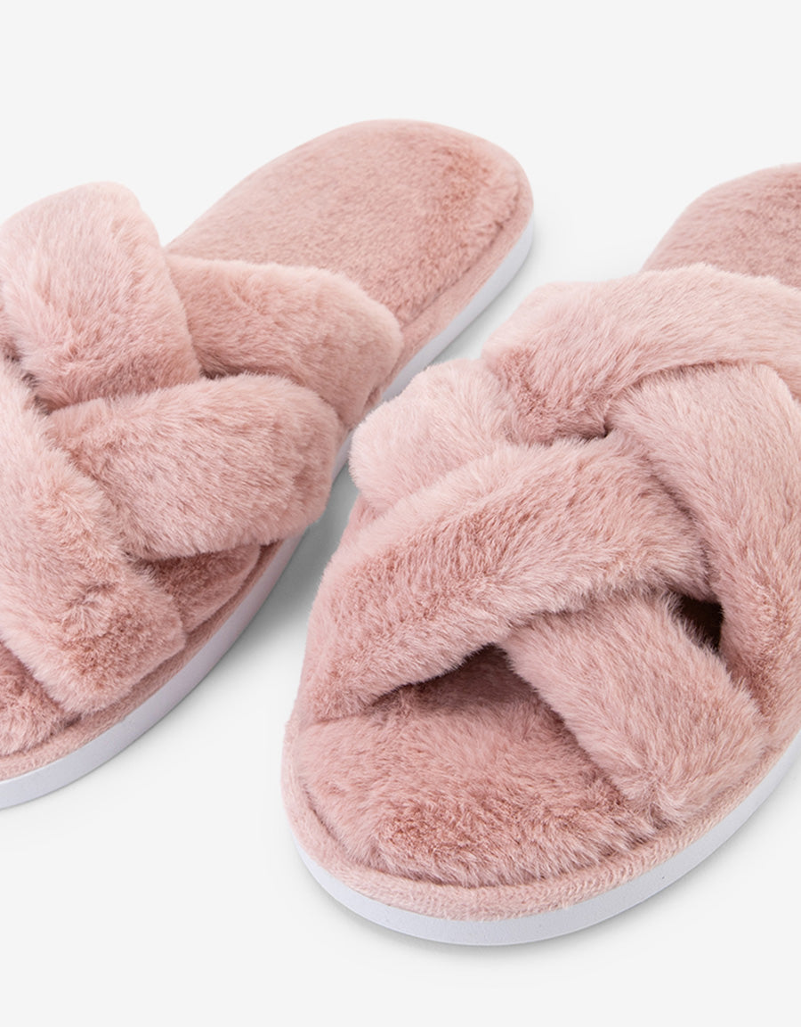 Faux Fur Close Toe Slipper