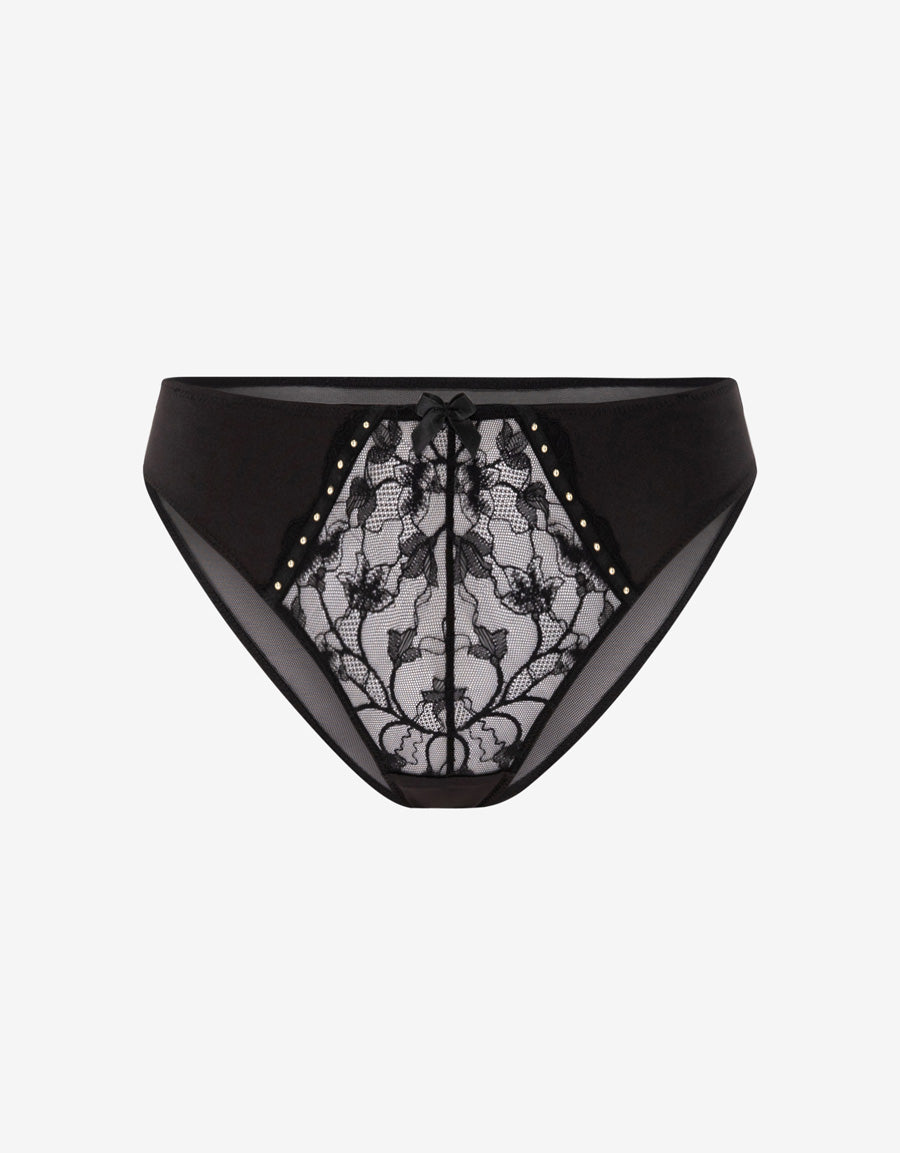 Lace Microfiber Brazilian Panty