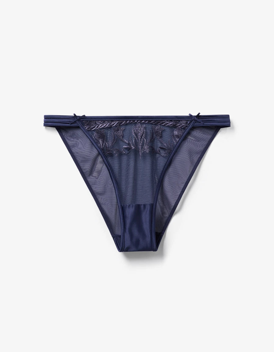 Embroidered Sheer Tanga Panty