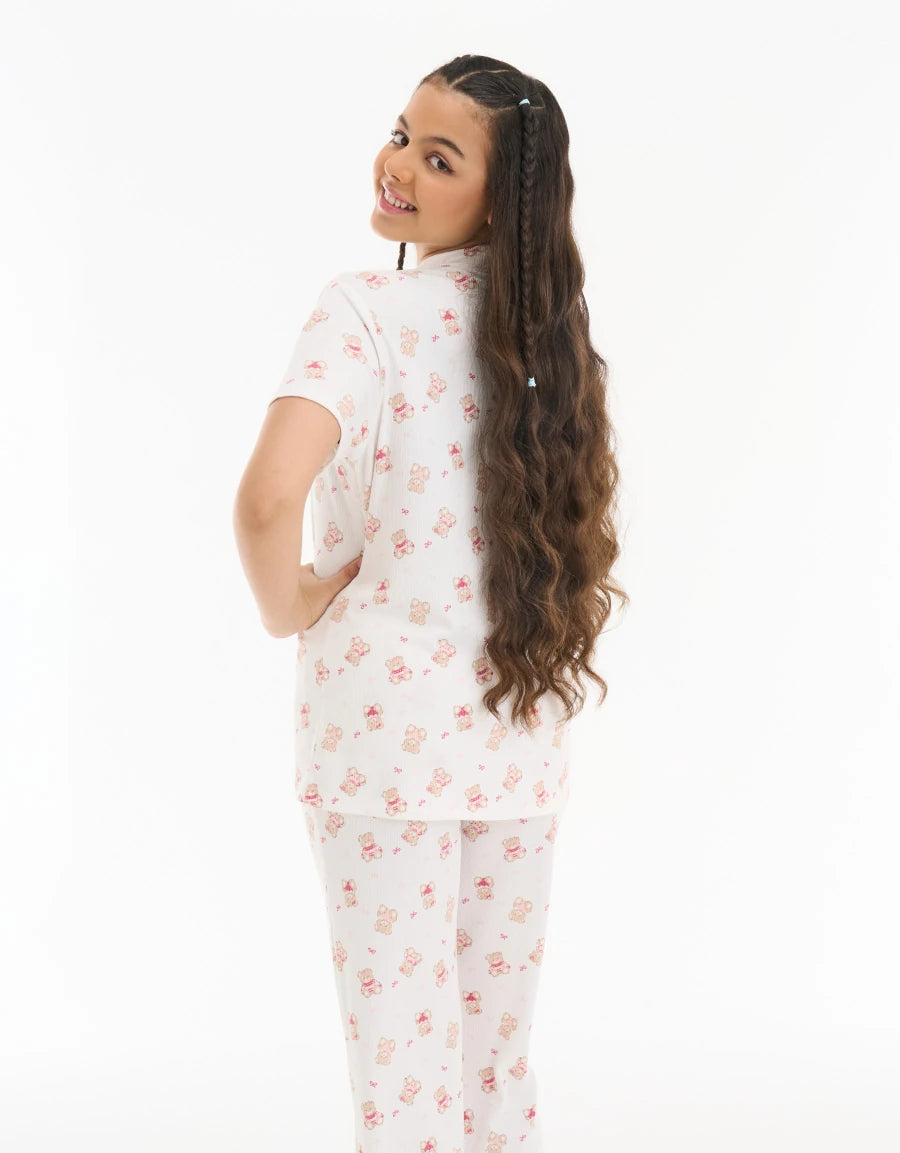 Bear Print Pajama Set