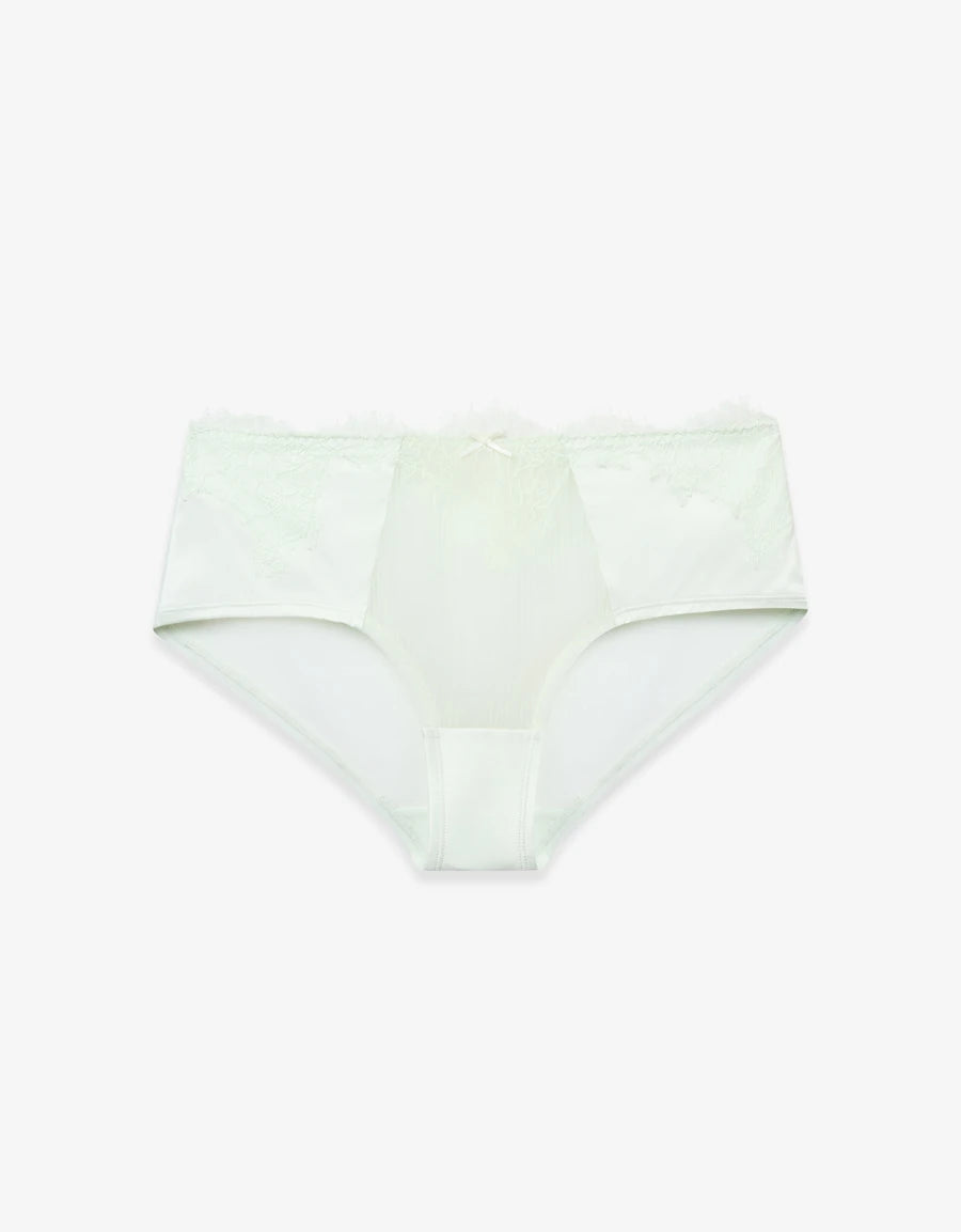 Lace-Trim Satin Bridal Hipster Panty